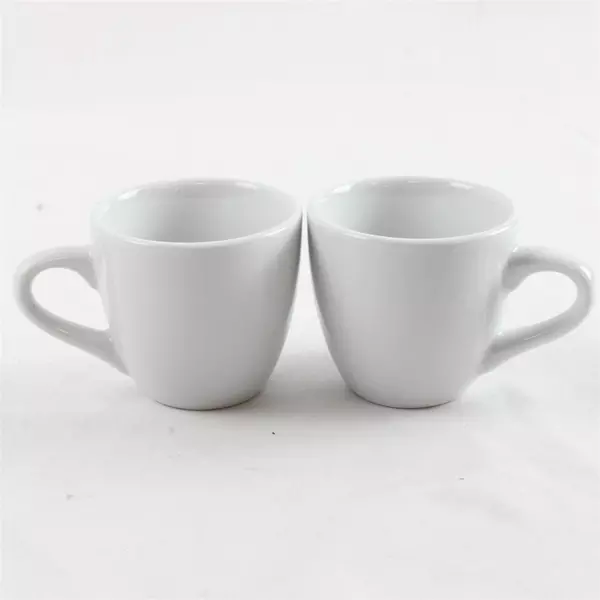 Lot of 2 Tuxton ALF-035 Mini White Porcelain Espresso Cups
