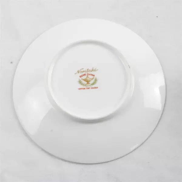 Noritake Bone China Pink Starburst Cup & Saucer Set with Gilded Rim