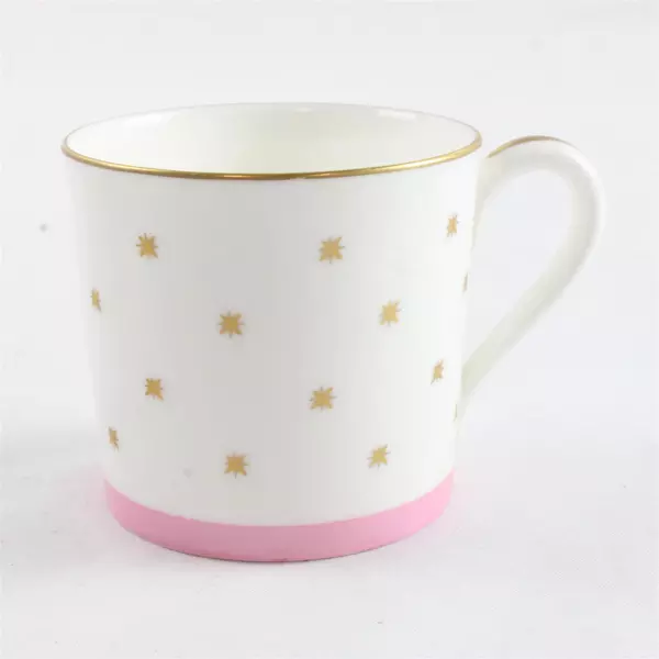 Noritake Bone China Pink Starburst Cup & Saucer Set with Gilded Rim