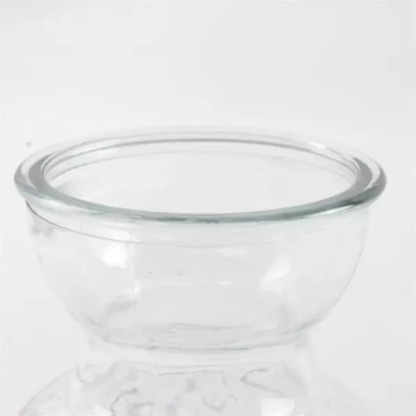 Vintage 4.25" Clear Glass Bulb Forcing Vase Embossed Flowers