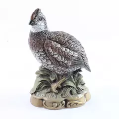 Ceramic Grouse Figurine Signed Vintage 7.75" Bird Statue Décor
