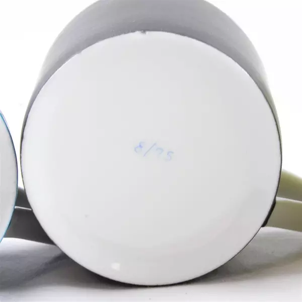 Lot of 4 Multicolor Ceramic Tea Coffee Cups Set