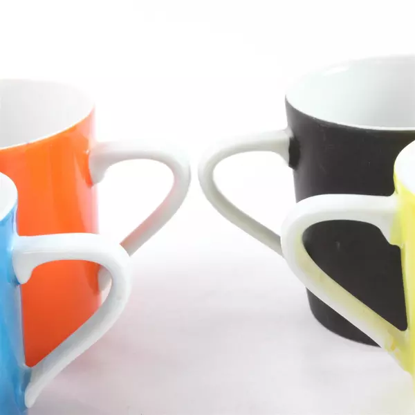 Lot of 4 Multicolor Ceramic Tea Coffee Cups Set