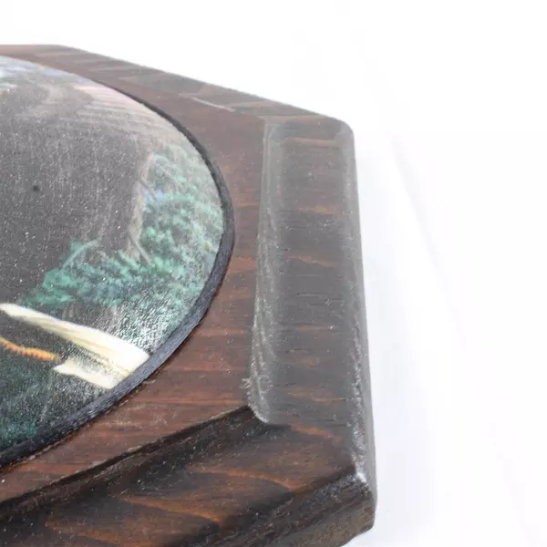 1970s American Bald Eagle 3D Resin Dome Art on Heavy Solid Wood Plaque