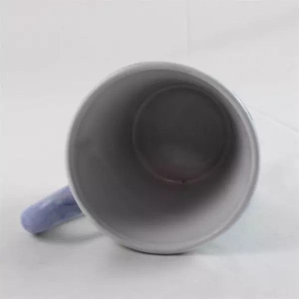 Handpainted Ceramic Coffee Mug with Purple Flowers 4" Tall