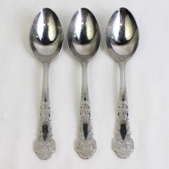 Lot of 3 Reed & Barton Vintage Silverware Renaissance Oval Soup Spns 7.25" 18/10
