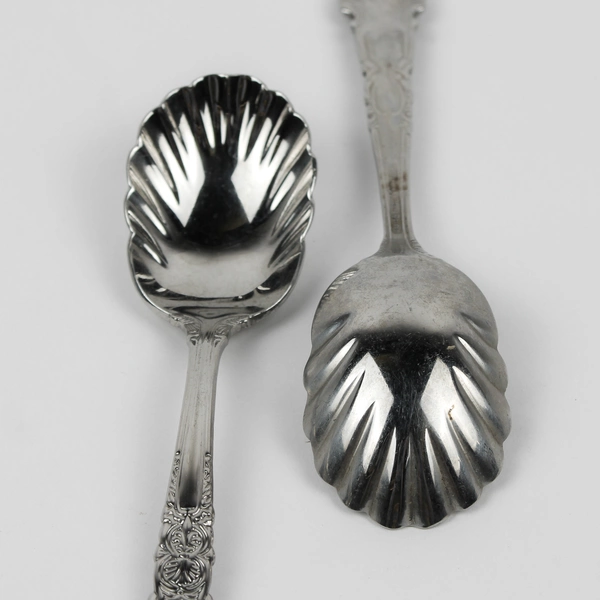 Lot Of 2 Vintage Reed & Barton Renaissance 18/10 Stainless Sugar Spoons 6.25 In