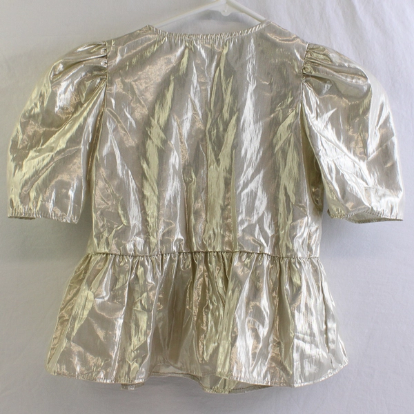 Zara Kids Cream Colored Shimmery Peplum Top Girl's Size 8