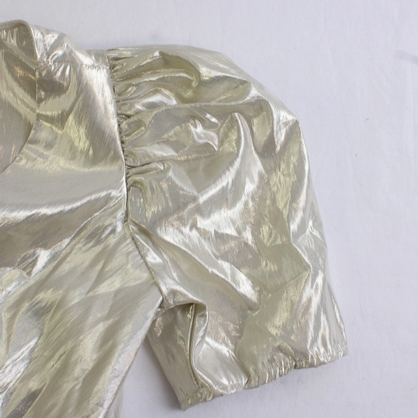 Zara Kids Cream Colored Shimmery Peplum Top Girl's Size 8