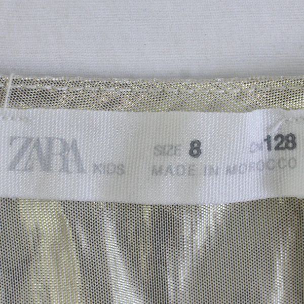 Zara Kids Cream Colored Shimmery Peplum Top Girl's Size 8