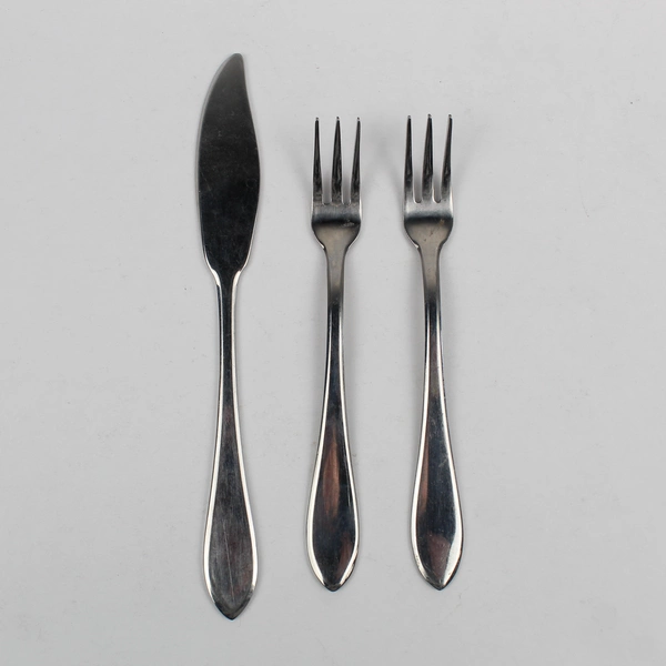 Lot of 3 Retroneu Roseanne Flatware Pieces 2 Cocktail Forks 1 Butter Knife 18/8 