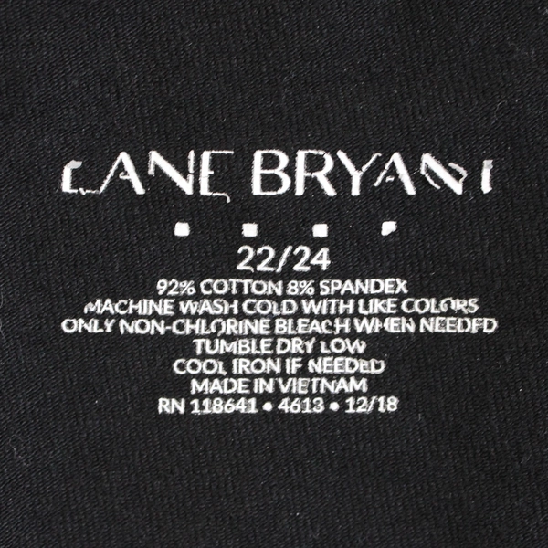 Lane Bryant Solid Black Athletic Capri Leggings Women's Size 22/24