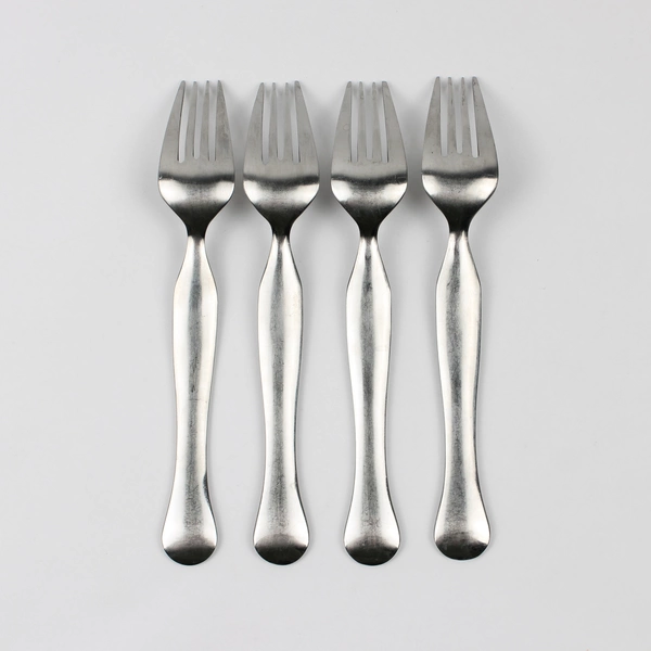 Set of 4 Retroneu Silhouette Pattern Stainless Dinner Forks 8 Inches