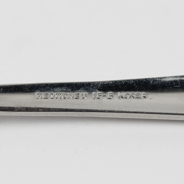 Set Of 6 Retroneu Octave Pattern 18/8 Stainless Oval Soup Spoons 7 Inches