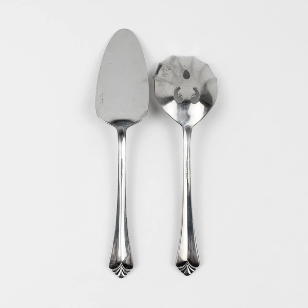 2 Piece Serveware Set Retroneu Whitney Pattern 18/10 Stainless Spoon & Pie Serve