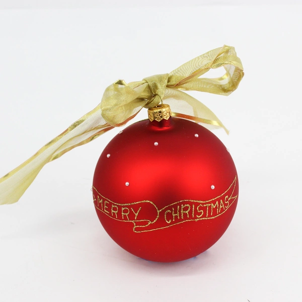 Collectors Series 4 Inch Santa Red Glass Ball Ornament