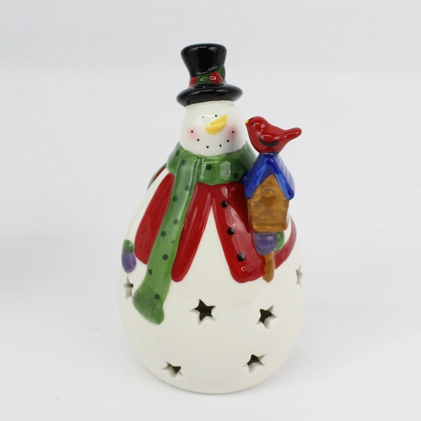 Costco Set Of 3 Ceramic Snowmen With Color Changing LED Lights Ceramic 