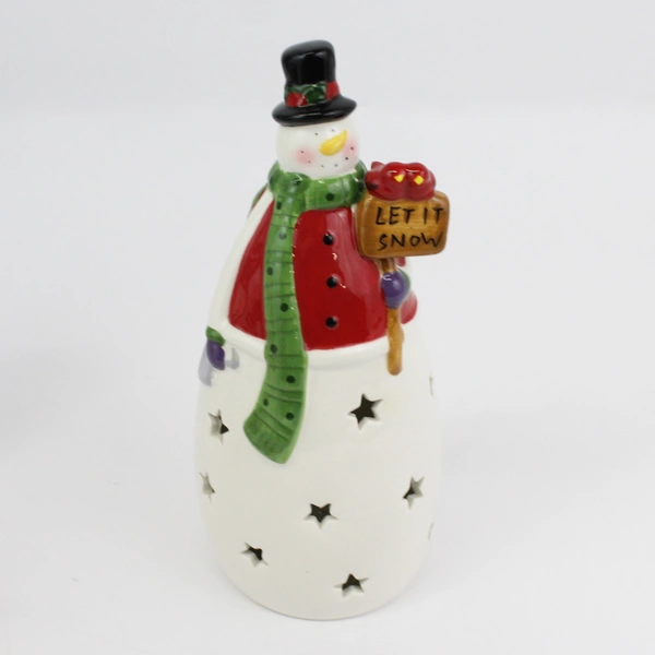 Costco Set Of 3 Ceramic Snowmen With Color Changing LED Lights Ceramic 