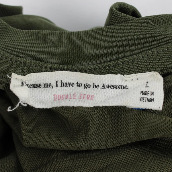 Double Zero Army Green Short-Sleeve Crew Neck T-Shirt Women's Size Large