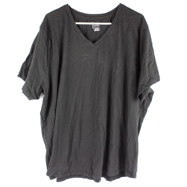 Just My Size Black Short-Sleeve V-Neck Cotton T-Shirt Women's Size 5X 30W/32W