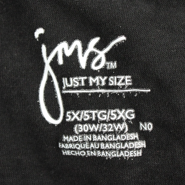 Just My Size Black Short-Sleeve V-Neck Cotton T-Shirt Women's Size 5X 30W/32W