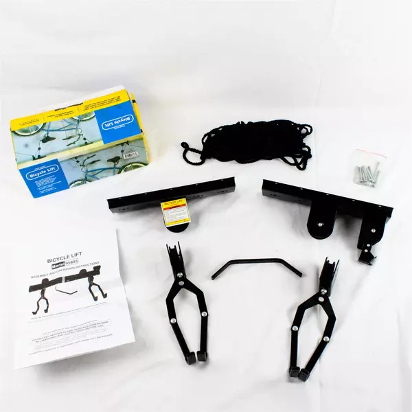 Bike Lift Bicycle Storage System Pulleys Rope Garage Ceiling Wall Holder