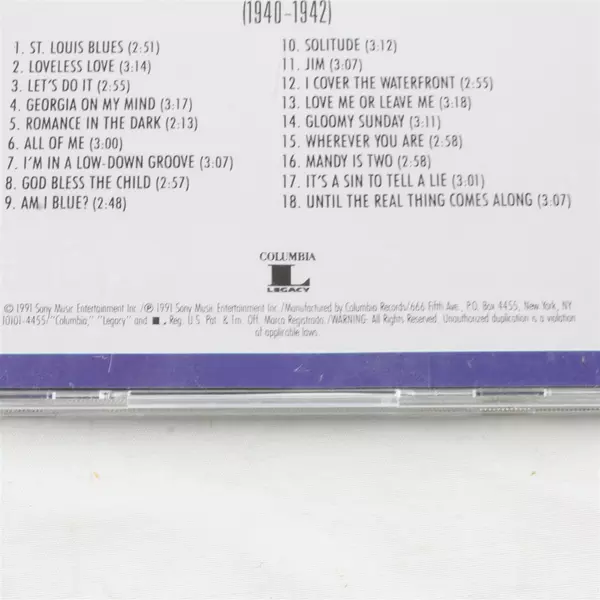 Quintessential Billie Holiday Vol 9 Audio CD Classic Jazz Vocals 