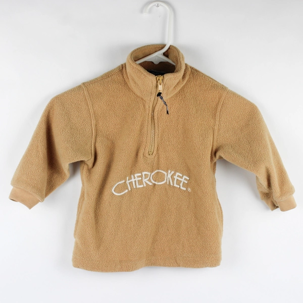 Cherokee Beige Fleece 1/2-Zip Jacket Toddler Size 2/3