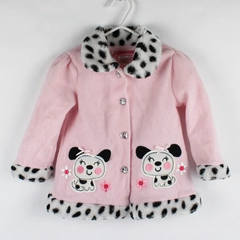 Young Hearts Puppy Theme Pink Fleece Coat Baby Girls' Size 18M