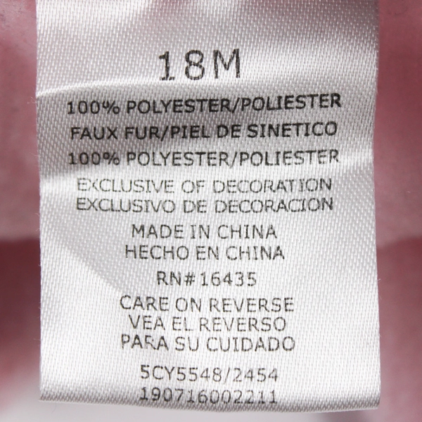 Young Hearts Puppy Theme Pink Fleece Coat Baby Girls' Size 18M