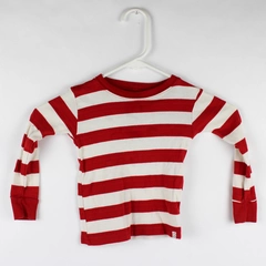 Little Planet by Carter's Red & White Striped Long-Sleeve Cotton Shirt Size 24M