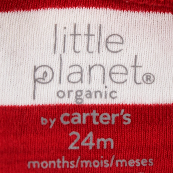 Little Planet by Carter's Red & White Striped Long-Sleeve Cotton Shirt Size 24M