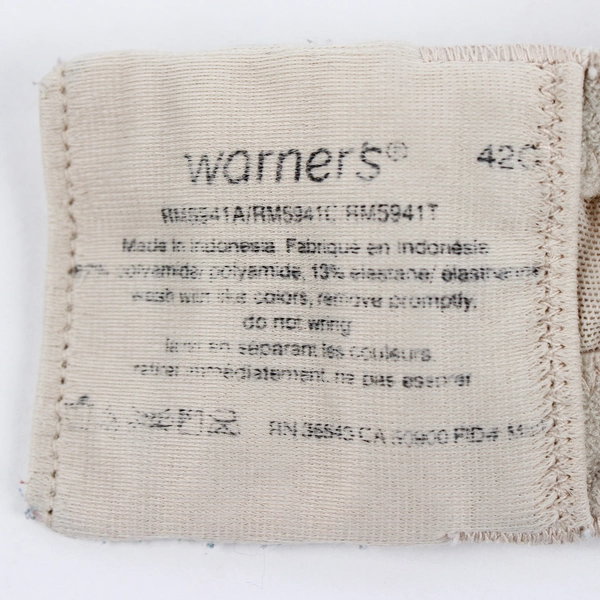 Warner's Beige Nude Lined Wireless T-Shirt Bra Women's Size 42C