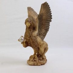 Unbranded Handmade Ceramic Griffin Holding an Orb Statue