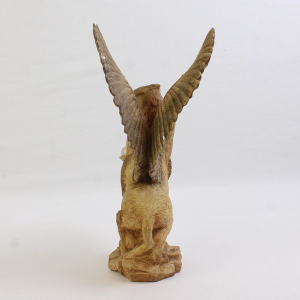 Unbranded Handmade Ceramic Griffin Holding an Orb Statue