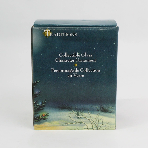 Traditions Collectible Glass Ornament Santa With Book And Magnifying Glass