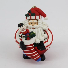 VTG Traditions Santa with Stocking Collectible Glass Character Ornament
