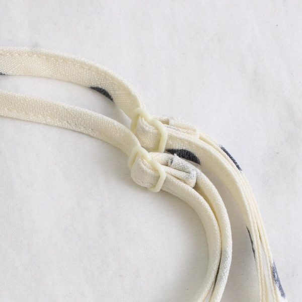 Mi Ami Gray Polka Dot Cream Smocked Spaghetti Strap Dress Women's Large