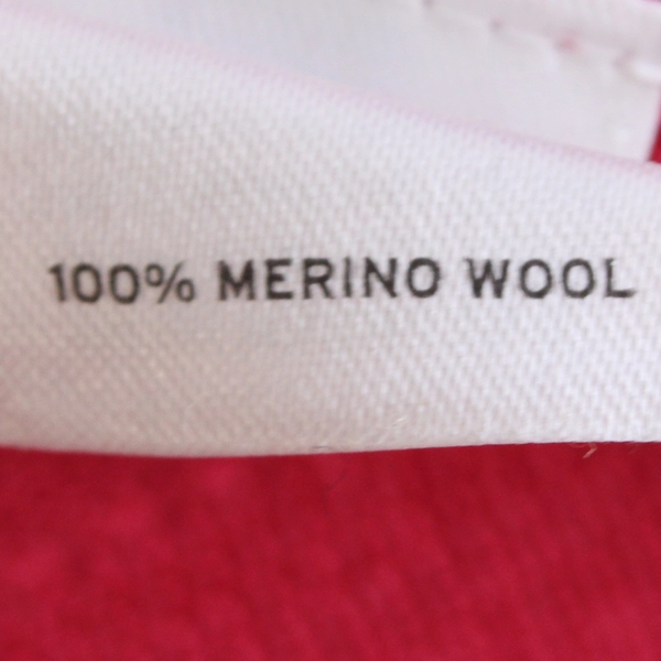 Halogen Pink-Red Knit 3/4-Sleeve Merino Wool Sweater Women's Size Large Petite