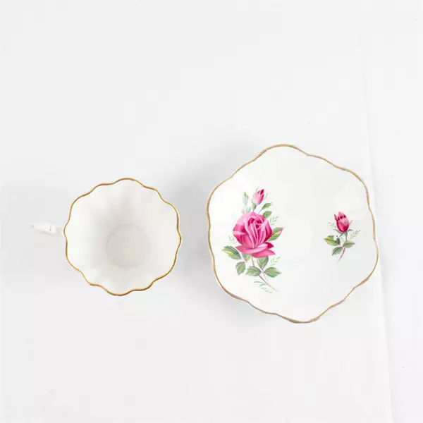 Vintage Royal Stuart Spencer Stevenson England Rose Tea Cup and Saucer Set