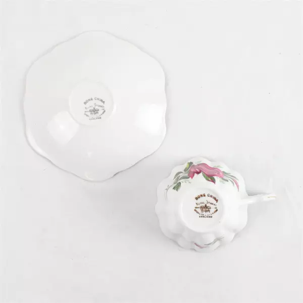 Vintage Royal Stuart Spencer Stevenson England Rose Tea Cup and Saucer Set