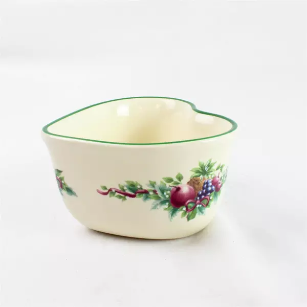 Pfaltzgraff Christmas Heart Votive Holly Joy Candy Dish 4" USA Custard Cup