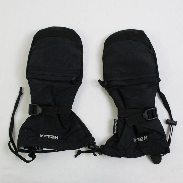 Helix Young Tec Breathable Waterproof Black Nylon Mittens Size Large