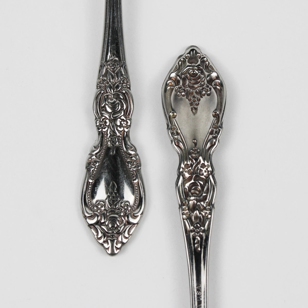 Set of 2 Oneida Wordsworth Stainless Steel Sugar Spoons