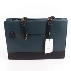 LOVEVOOK NWT Green Laptop Tote Bag Vegan Leather with Charging Port