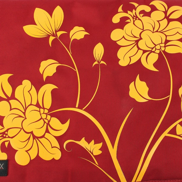 Laurex Red and Orange Floral Laptop Messenger Bag 17"