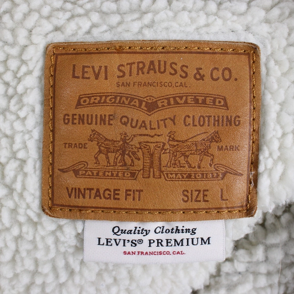 Levi Strauss Men's L Vintage Fit Denim Jean Jacket with Faux Sherpa Lining