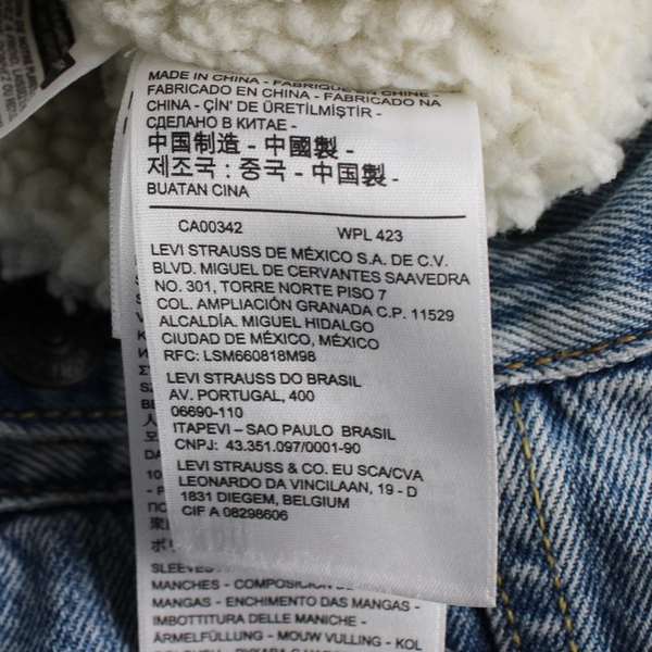 Levi Strauss Men's L Vintage Fit Denim Jean Jacket with Faux Sherpa Lining