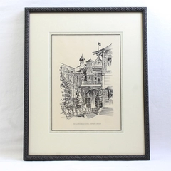 Paul Keller Lithograph Old Peninsula School Portland Oregon History Framed