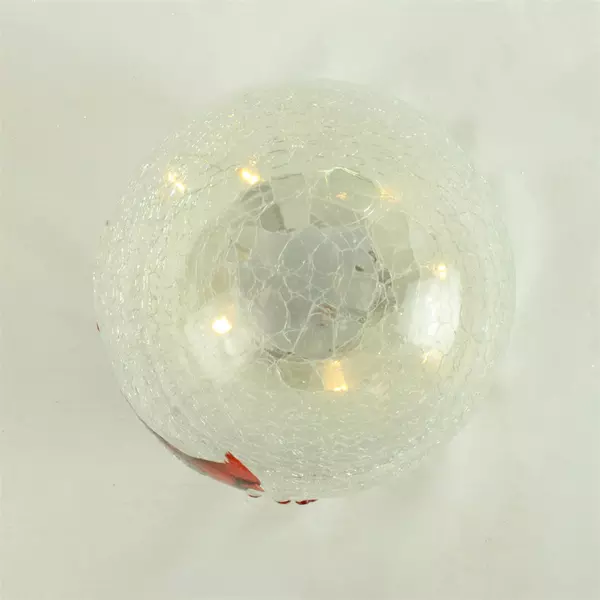 6-Inch Cardinal on Pinecone LED Light Up Globe Tabletop Decoration